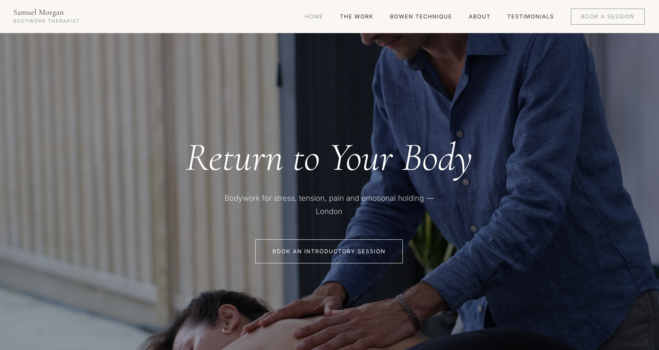Screenshot of the Your Body Wisdom bodywork website